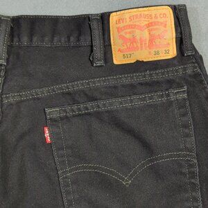 Levi's Jeans Men's 38x32 Fits 36x31 Black 517 Boot Cut Denim
